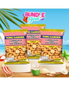 tong garden cashew nuts mixed macadamias salted 35g